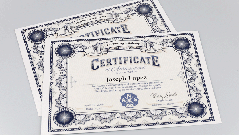 Premium Certificates - Zoom 1 Image